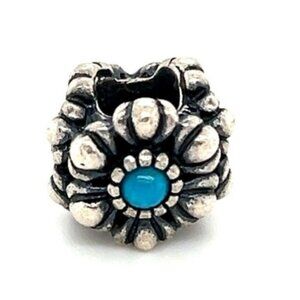 Sterling Silver Pandora Birthday Blooms Turquoise December